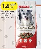 Spar Alimento seco p/ cão spar mix adulto promoção