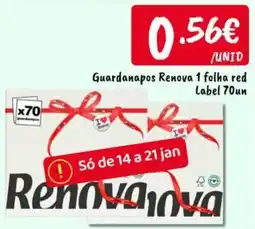Ponto Fresco Guardanapos Renova 1 folha red Label promoção