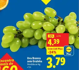 Lidl Uva Branca sem Grainha promoção