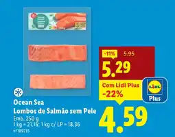 Lidl Ocean Sea Lombos de Salmão sem Pele promoção