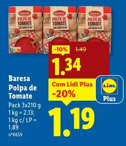 Lidl Baresa Polpa de Tomate promoção