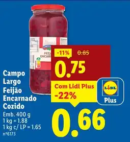 Lidl Campo Largo Feijão Encarnado Cozido promoção