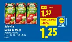 Lidl Solevita Sumo de Maçã promoção