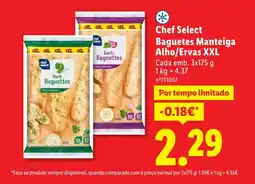Lidl Chef Select Baguetes Manteiga Alho/Ervas XXL promoção