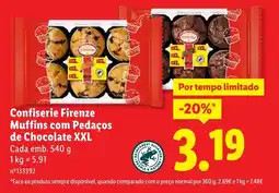 Lidl Confiserie Firenze Muffins com Pedaços de Chocolate XXL promoção