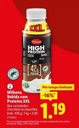 Lidl Milbona Bebida com Proteína XXL promoção