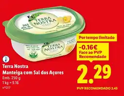Lidl Terra Nostra Manteiga com Sal dos Açores promoção