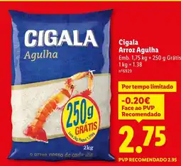 Lidl Cigala Arroz Agulha promoção