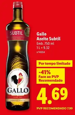 Lidl Gallo Azeite Subtil promoção