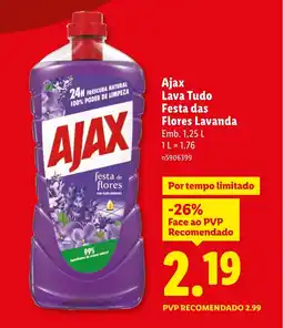 Lidl Ajax Lava Tudo Festa das Flores Lavanda promoção
