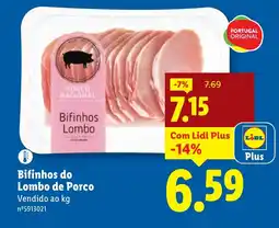 Lidl Bifinhos do Lombo de Porco promoção