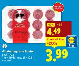 Lidl Almôndegas de Bovino promoção