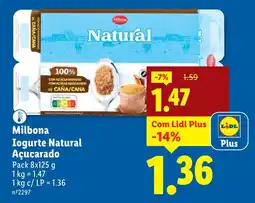 Lidl Milbona Iogurte Natural Açucarado promoção