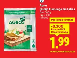 Lidl Agros Queijo Flamengo em Fatias promoção
