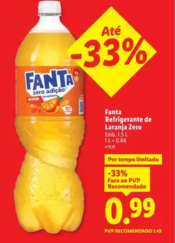 Lidl Fanta Refrigerante de Laranja Zero promoção
