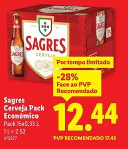 Lidl Sagres Cerveja Pack Económico promoção