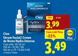 Lidl Cien Sérum Facial/ Creme de Rosto Hydra Intense promoção