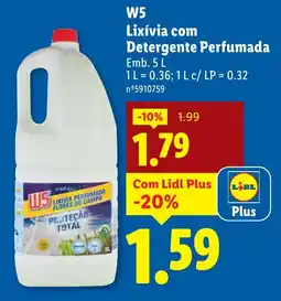 Lidl W5 Lixívia com Detergente Perfumada promoção
