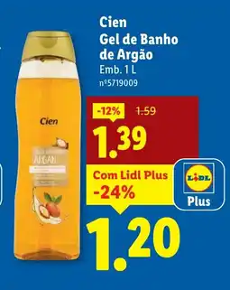 Lidl Cien Gel de Banho de Argão promoção