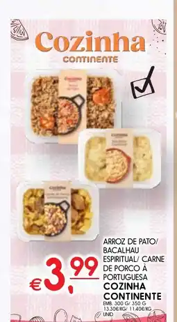 Meu Super Arroz de pato/ bacalhau espiritual/ carne de porco à portuguesa cozinha continente promoção