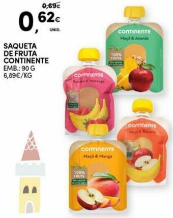 Saqueta de Fruta Continente 90g