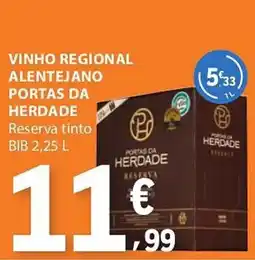 E.Leclerc Vinho regional alentejano portas da herdade promoção