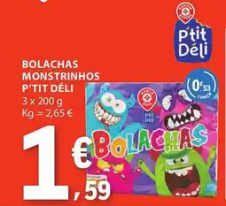 E.Leclerc Bolachas monstrinhos p'tit déli promoção