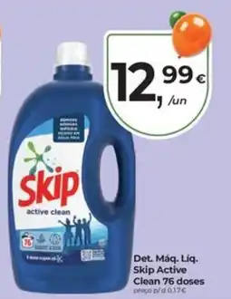 Aqui é fresco Det. Máq. Liq. Skip Active Clean 76 doses promoção