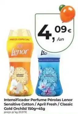 Aqui é fresco Intensificador Perfume Pérolas Lenor Sensitive Cotton/April Fresh/Classic Gold Orchild promoção