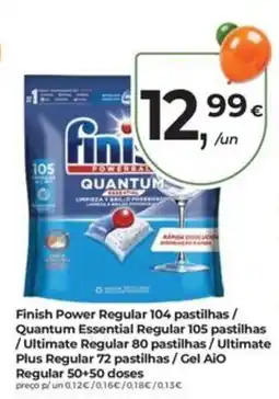 Aqui é fresco Finish Power Regular 104 pastilhas/ Quantum Essential Regular 105 pastilhas promoção