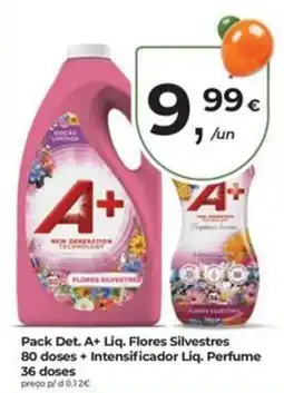 Aqui é fresco Pack Det. A+ Liq. Flores Silvestres 80 doses + Intensificador Liq. Perfume 36 doses promoção