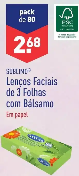 ALDI Sublimo Lenços de 3 Folhas com Bálsamo promoção