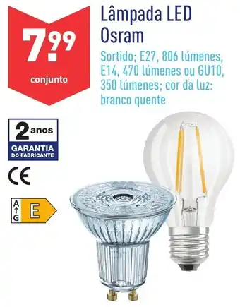 ALDI Lâmpada LED Osram promoção