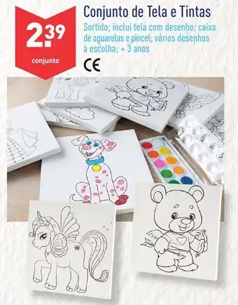 Conjunto de Tela e Tintas