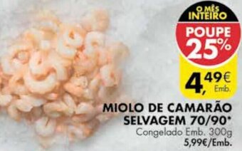 Miolo de Camarão Selvagem 70/90 300g