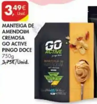 Pingo Doce Manteiga de Amendoim Cremosa Go Active Pingo Doce 750g promoção