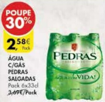 Pingo Doce Água C/ Gás Pedras Salgadas 6x33cl promoção
