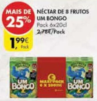 Pingo Doce Néctar de 8 Frutos Um Bongo 6 x 20cl promoção
