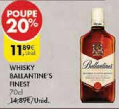 Pingo Doce Whisky Ballantines Finest 70cl promoção