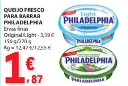 E.Leclerc Queijo fresco para barrar philadelphia promoção