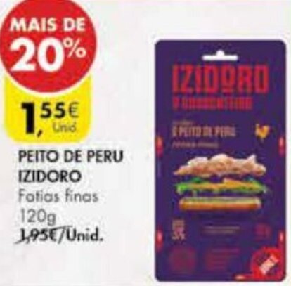 Pingo Doce Peito de Peru Izidoro 120g promoção