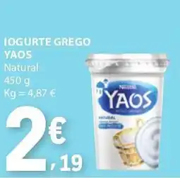 E.Leclerc Iogurte grego yaos natural promoção