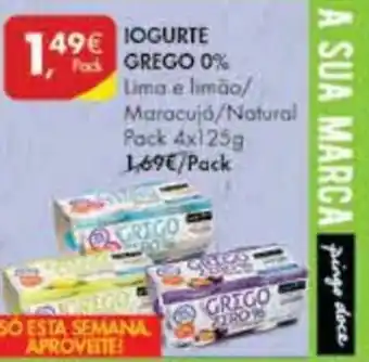 Pingo Doce Iogurte Grego 0% 4 x 125g promoção
