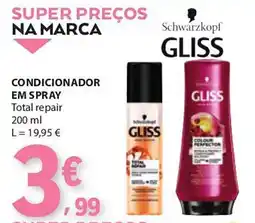 E.Leclerc Schwarzkopf gliss condicionador em spray total repair promoção