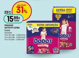 Intermarché Fraldas activity extra Dodot promoção