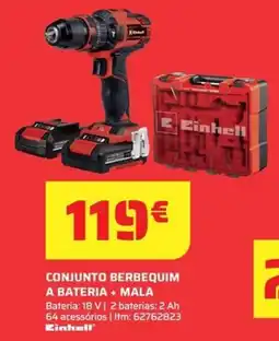 Bricomarché Einhell conjunto berbequim a bateria + mala promoção