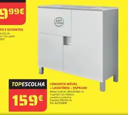 Bricomarché Conjunto 2 estantes + lavatório + + espelho promoção
