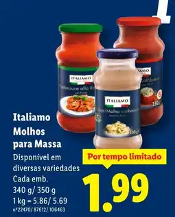 Lidl Italiamo Molhos para Massa promoção