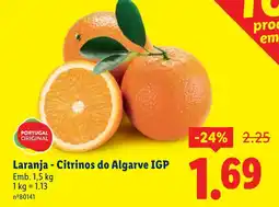 Lidl Laranja - Citrinos do Algarve IGP promoção