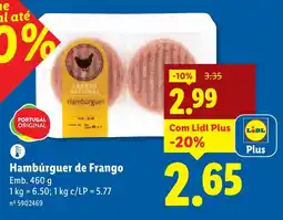 Lidl Hambúrguer de Frango promoção